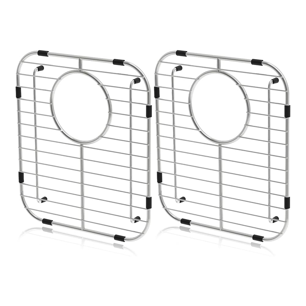 CTRLZS Universal Double Bowl Sink Protector 2pcs, 13.2 X 11.6 X 1.25In Sink Bottom Grid for