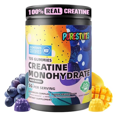 Image of NSF Certified Creatine Monohydrate Gummies for Men &Women.Grape Mango