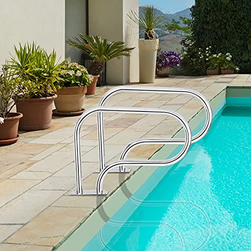 Baranda para piscina acero inoxidable con base curva miniatura 3