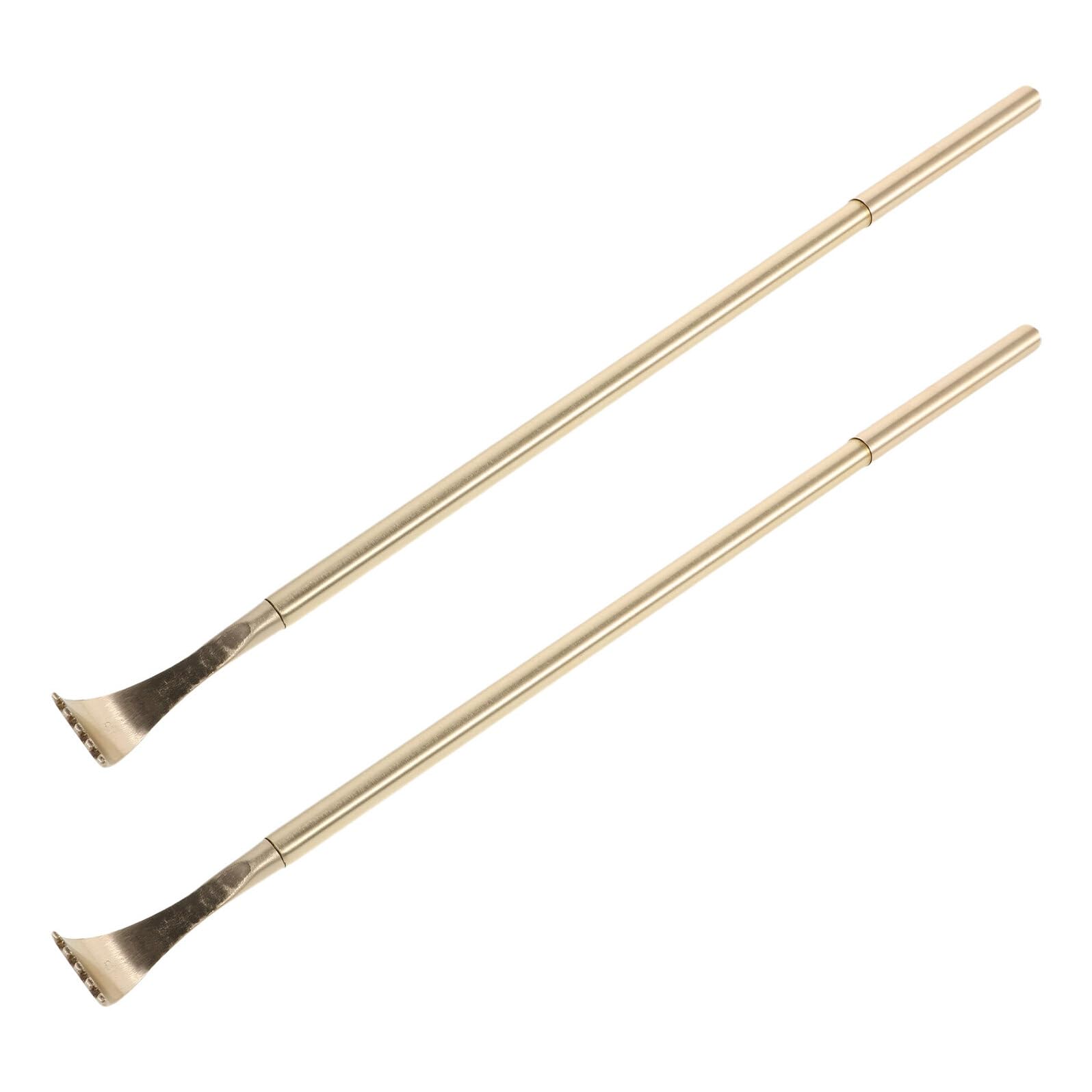 TOYANDONA Rascador de Espalda de Latón 46 CM 2 Piezas Herramienta Portátil para Rascar y Masaje Barra Metálica para Aliviar Picazón y Muscular Uso en Casa y Viajes