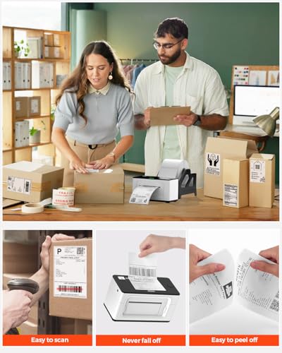 MUNBYN 4x6 Direct Thermal Roll Shipping Labels 500 Pics for Address Mailing Postage USPS UPS FedEx Amazon Canada Post Shipping Labels, Commercial Grade 500 Labels/1 Rolls image 5