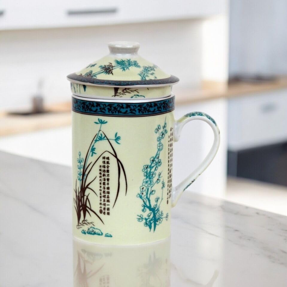 Tasse à Thé Jianzhan Traditionnelle Chinoise - Céramique, Capacité Généreuse, Design Bleu Ciel - Pour Cérémonie Du Thé Kung Fu, Usage Quotidien - 3