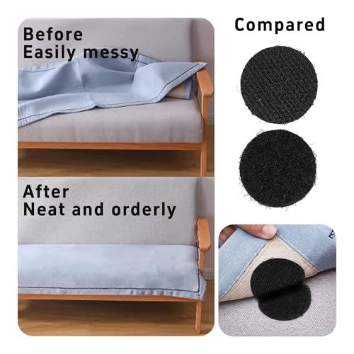 Image of pson 40Pcs 1 Inch Black Sticky Adhesive Dots, Round Hook and Loop Fasteners, Double Sided Self Adhesive Tape for Home Office Wall Mounting, Carpet Gripper, Industrial Strength Nylon