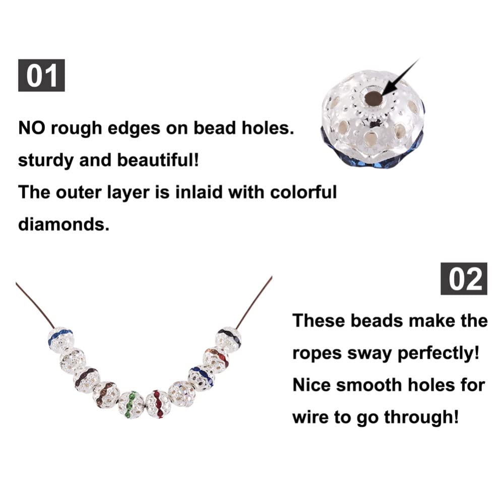 Cheriswelry 100pcs Polymer Clay Pave Rhinestone Beads 10mm Crystal Disco Ball Loose Beads Spacer Charms for Jewellery Making,Orange Red