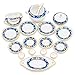 Odoria 1/12 Vasellame Miniatura Stoviglie Piatti e Ciotole 18Pz Accessori Casa Bambole, Blu Mediterraneo