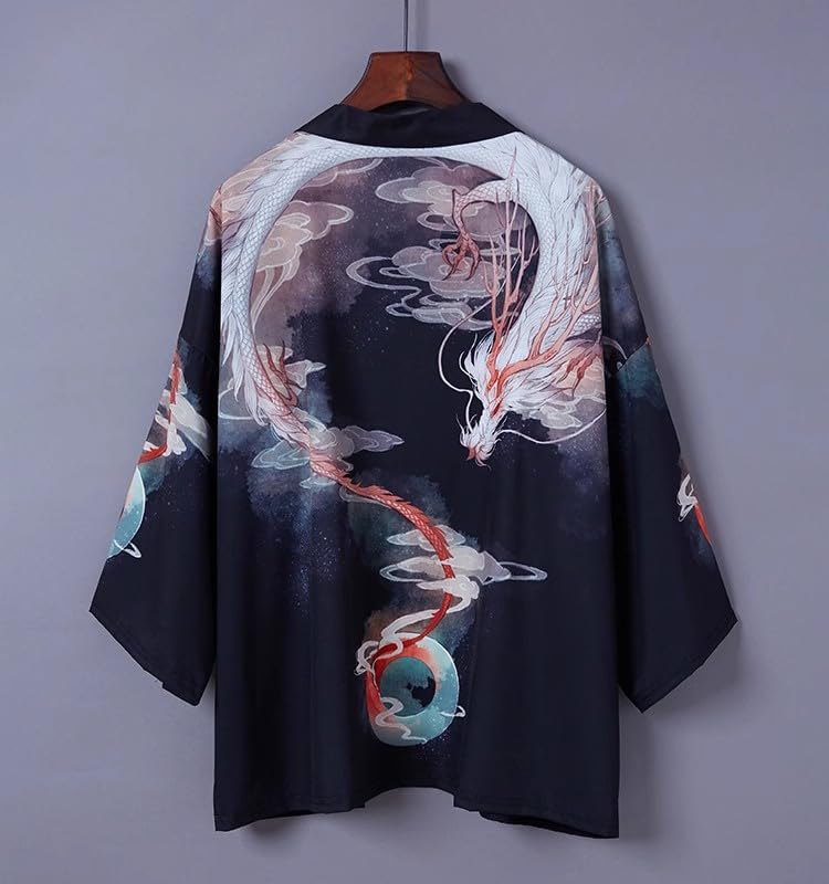 Image of LAI MENG FIVE CATS Women's Floral Print Loose Blouse Japanese Kimono Tops | Puff Sleeve,Cover up Top,Casual Cute Tops,Summer Cardigans 2026