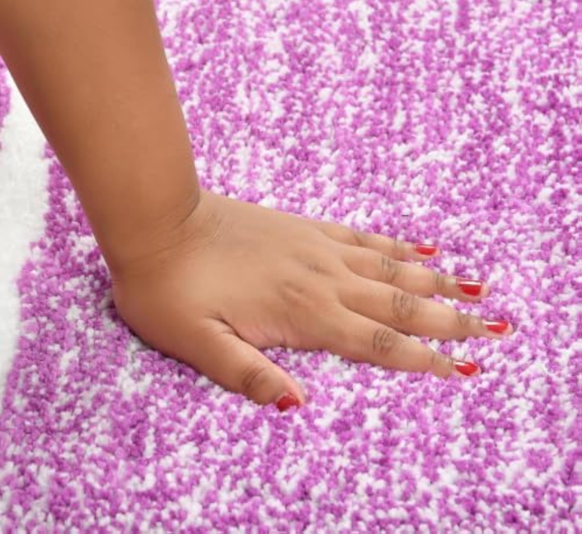 Bordered Pattern Purple Bath Mat - Pack of 2
