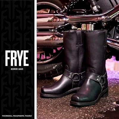 Frye Harness 12R Boots for Men with Oiled-Leather Upper, Siped Outsole with Stacked Leather Heel, and Nickel & Brass Hardware 12 Shaft Height