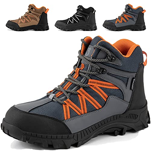 SUADEX Steel Toe Boots for Men Work Construction Boots Composite Toe Work Boots for Men Indestructible Steel Toe Safety Work Boots for Men