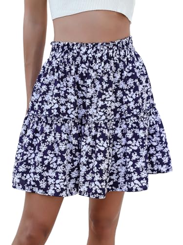 Image of Berydress Womens Ruffle Mini Skirt High Waist Flowy Casual Summer Skirts