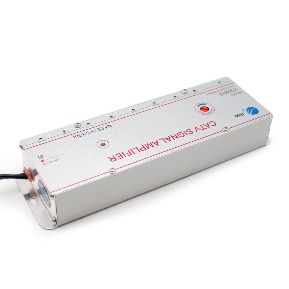 Toplionace Amplificateur de Signal CATV 220V, Amplificateur de Signal de Télévision Par Câble Numérique Analogique 1-in 8-out 30DB, 1030MK8