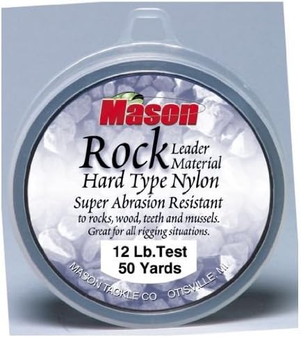 Mason Tackle Company 80 lb. Rock Hard Type Nylon Fishing Leader, 4 1/4" L x 4 1/2" H x 1" W, Black