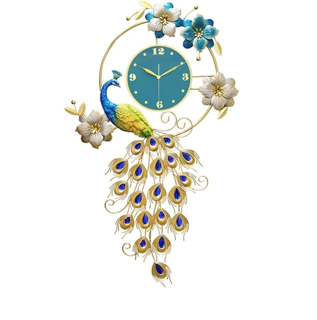 MYUYEE Farmhouse Vintage Clock Metal Large Wall Clock, Big Modern Wall Clock Non-Ticking Silent Art Digital for Bedroom Office,One Color-90 * 55cm (One Color-90 * 55cm)
