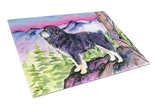 Caroline's Treasures SS8528LCB Tibetan Mastiff Glass Cutting Board Large Decorative Tempered Glass Kitchen Cutting and Serving Board Large Size Chopping Board