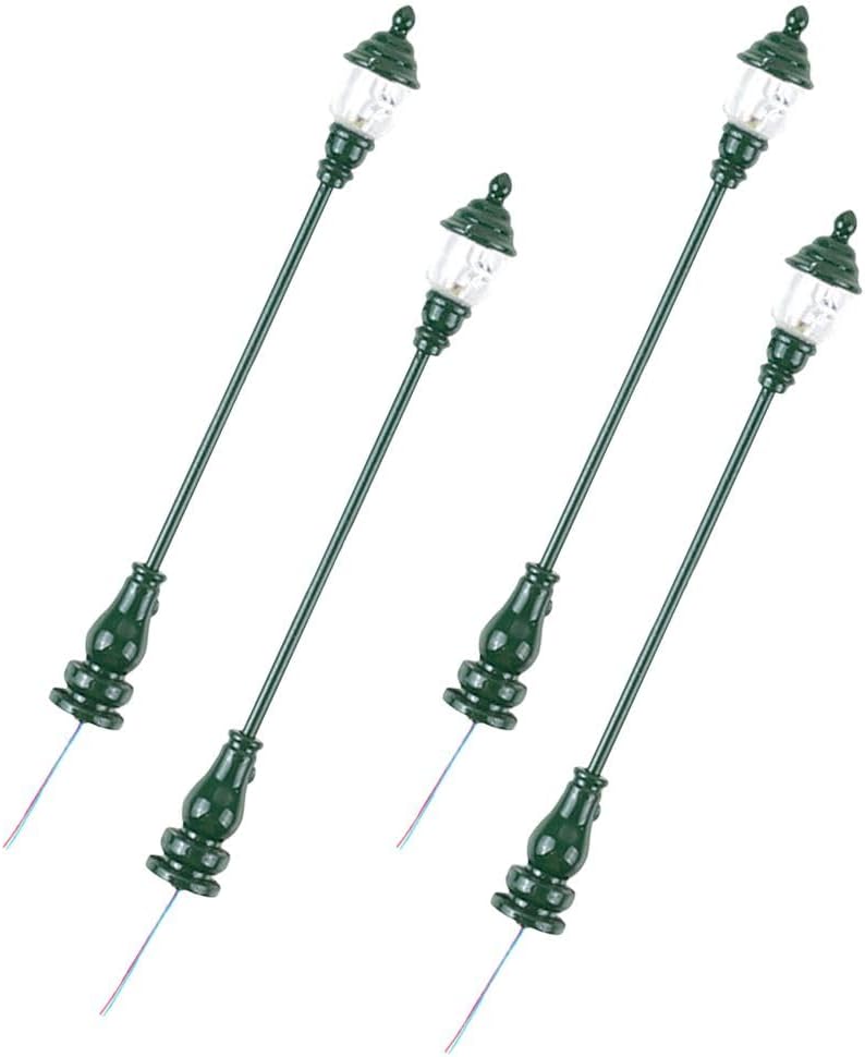 4Pcs Miniature Yard Lamps Model Simulated Street Light Props Sand Table Lamp Props