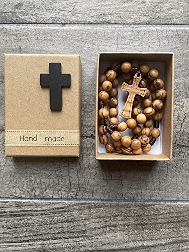Ampals, rosario in legno d'ulivo fatto a mano a