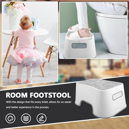 Tabouret repose-pieds salle de bain PP blanc solide pour adulte - 6