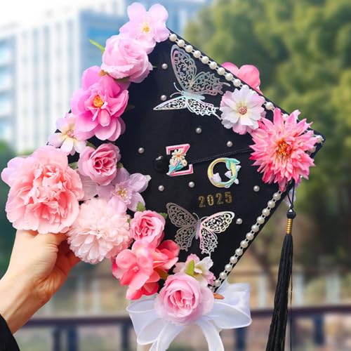 Cadena de perlas artificiales y mariposas de diseño para decoración de sombreros selectos 5