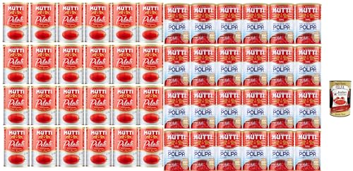 Mutti Tomaten-Mix Pelati & Polpa 48 × 400 g (19 2 kg): 24× ganze geschälte Tomaten + 24× fein gehackte 100% italienisch für Sugo Pizza & Ofengerichte + Italian Gourmet polpa