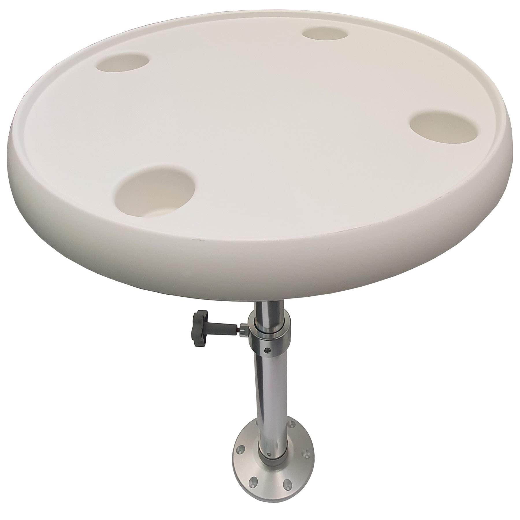 Galaxy Leisure & Lifestyle Marine/Boat Round Table with Hight Adjustable Pedestal/Leg and Drink Holder