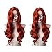KKbeauty 28” Jessica Rabbit Long Wavy Copper Red Cosplay Wig Spiral Curly Anime Heat Resistant Hair for Women