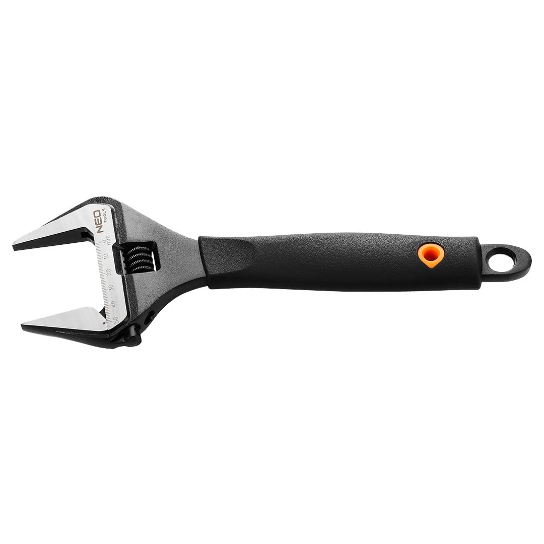 NEO TOOLS Schraubenschlüssel verstellbar | Backenverstellbereich 0-50 mm | Länge: 250 mm | Rohrzange & Rollgabelschlüssel aus Chrom-Vanadium Stahl | Ergonomischer Gummi Griff