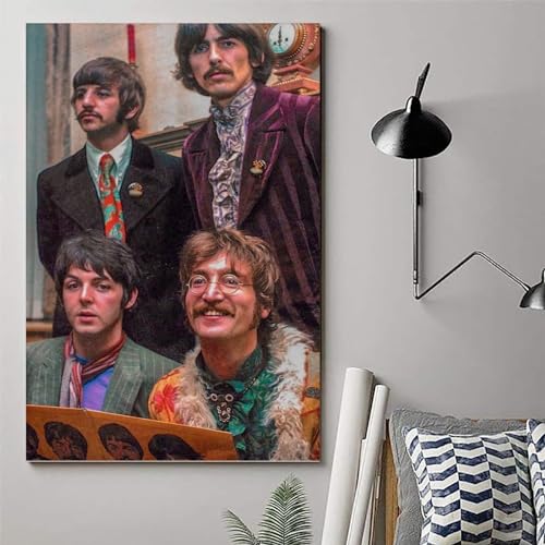 LUISAS Poster vintage des Beatles sur toile – Impression d’art moderne pour chambre à coucher – 30 x 45 cm - Les Beatles, Paul McCartney, John Lennon, RIngo Starr, George Harrison LUISAS Poster vintage des Beatles sur toile - Impression d'art moderne pour chambre à coucher - 30 x 45 cm – Image 7
