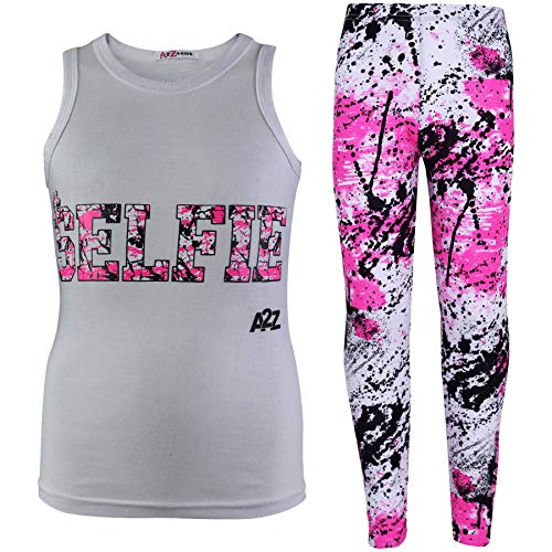Image of A2Z 4 Kids Girls Love Crop Top T-Shirt And Splash Fashion Leggings Girls Pants Kids Outfit Sets Age 5-14 Years