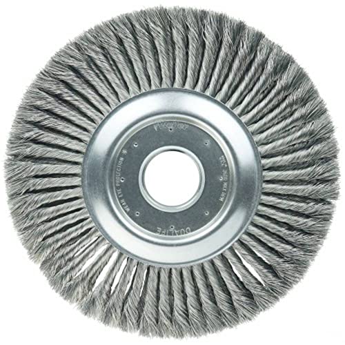 Image of Weiler 09530 12 inch Standard Twist Knot Wire Wheel, .016 inch Steel Fill, 2 inch Arbor Hole, Made in the USA
