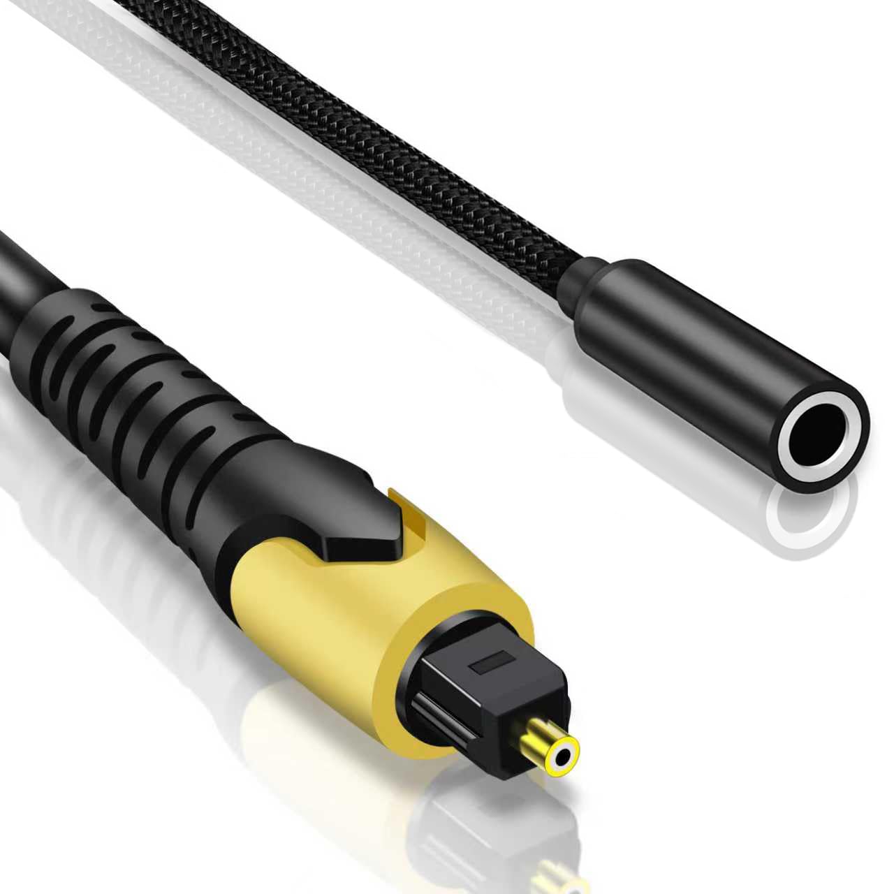 Da trasduttore ottico a 3,5 mm, adattatore audio Toslink a jack Aux Digital ad analogico, adattatore ottico con cavo audio rimovibile da 3,5 mm, per HDTV Blu-Ray HD DVD