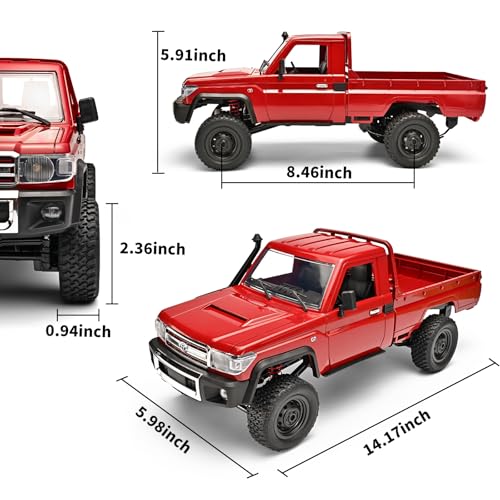 Image of RZAPE RC Rock Crawler 1 /12 RC Crawler Toyota LC79 Off Road RC Truck 4x4 with 2.4GHz Remote Control 280 Brushed Motor All Terrain Rremote Control Truck RTR Proportional Throttle Steering MN-82（Red）