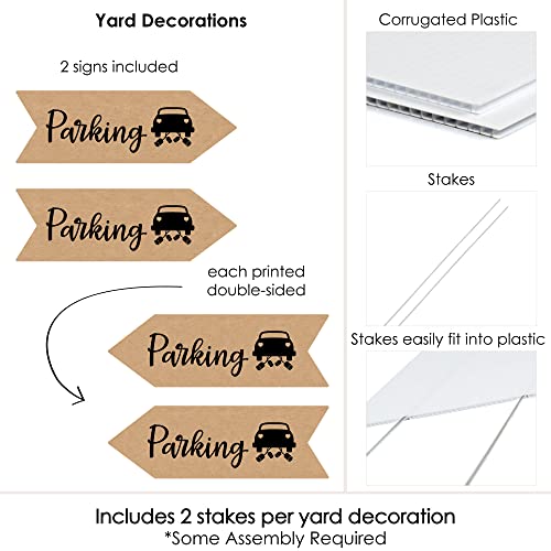 Rustic Wedding Parking Signs - Wedding Sign Arrow - Double Sided Directional Yard Signs - Set Of 2 Parking Signs #TOP3