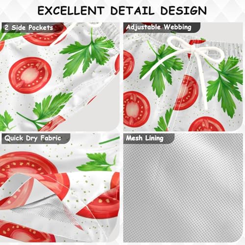 DOMIKING Fruit Slices Dotted White Toddler Boys' Swim Trunks Mesh Lining Swim Shorts for Child Boy Adjustable Waist3