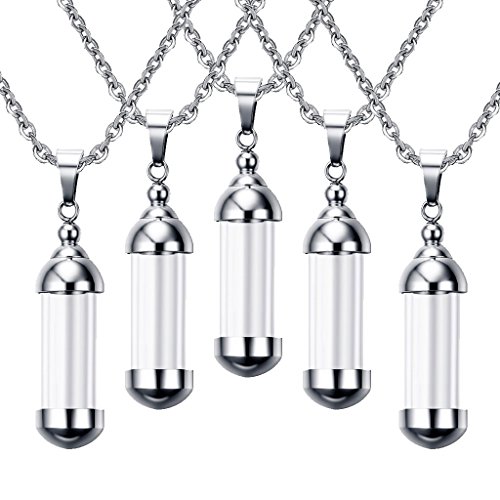 freneci 5 x Kit de colar de frasco de sangue, colar de urna de cremação para cinzas, pingente de col