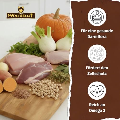 WOLFSBLUT – Wild Duck & Turkey Adult | Trockenfutter mit natürlichen Zutaten und Superfoods für ausgewachsene Hunde. Getreidefreies Alleinfutter ohne Zusatzstoffe im Beutel | 12,5kg Ente & Truthahn