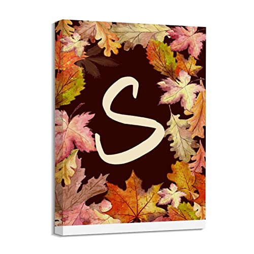 Tableau feuilles d'érable lettre S pour déco ferme rustique
