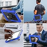 SEYMAC Case for iPad Air 5th Gen 2022 10.9” and iPad Air 4th & iPad Pro 11 2022/2021/2020/2018, Three Layers Protective Case with Pencil Holder, [360° Kickstand/Hand Strap], Screen Protector, Blue - Image 7