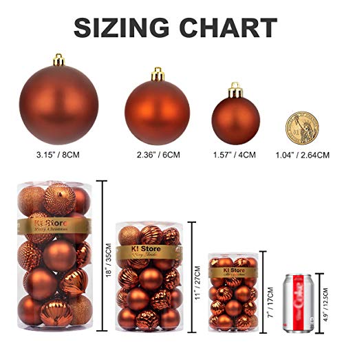 Ki Store 34Ct Christmas Ball Ornaments 1.57" Small Shatterproof Christmas Decorations Tree Balls For Xmas Tree Halloween Party Decor, Tree Ornaments Hooks Included #TOP5