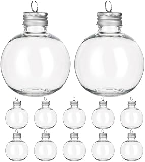 LOGOFUN 12pcs Unique Transparent Bulb Bottle for Milk Juice and Drinks Light Bulb Shaped Hanging Bottle Candy Jar Present Packaging Ornament Material for Home Store Bar 150ml
