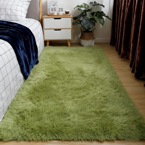 Tapis antidérapant pour terrasse et balcon lavable et moelleux vert