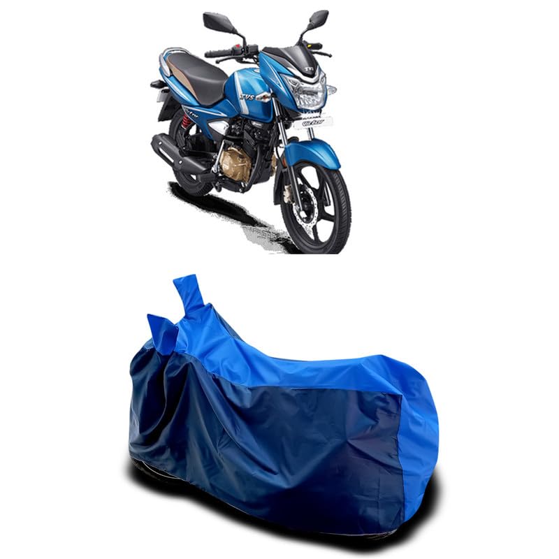 Image of DUFFEL-Two Wheeler Bike Body Cover Compatible for Tvs Victor Premium Heat Protectio /UV-Rays /Birds Dropping /DustProof /Waterproof All Variants [Nevay Blue]