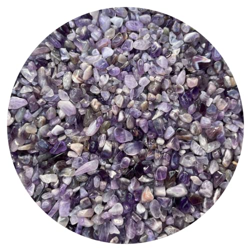 Image of 2 oz Lot Natural Chevron Amethyst Semi Tumbled Gemstone Chips, Crushed Mini Chevron Amethyst Crystals, Undrilled Crystal Chips (Chevron Amethyst)