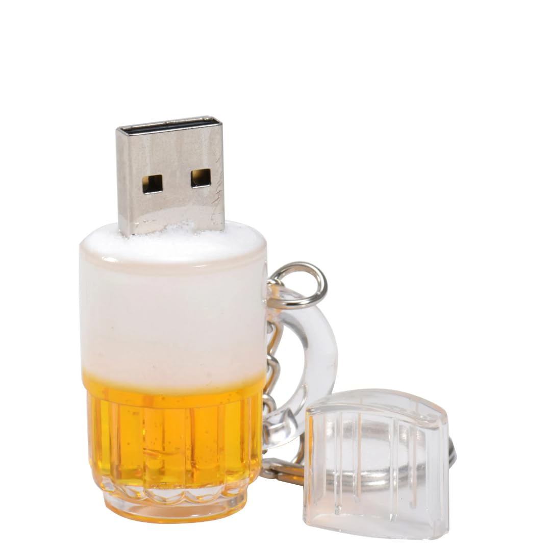 SippyTales~Beer Mug USB Flash Drive, Glass and Metal Design, Novelty Beverage Shape with Key Ring, High Speed, 2.0 Storage Device (8, GB)-image-49