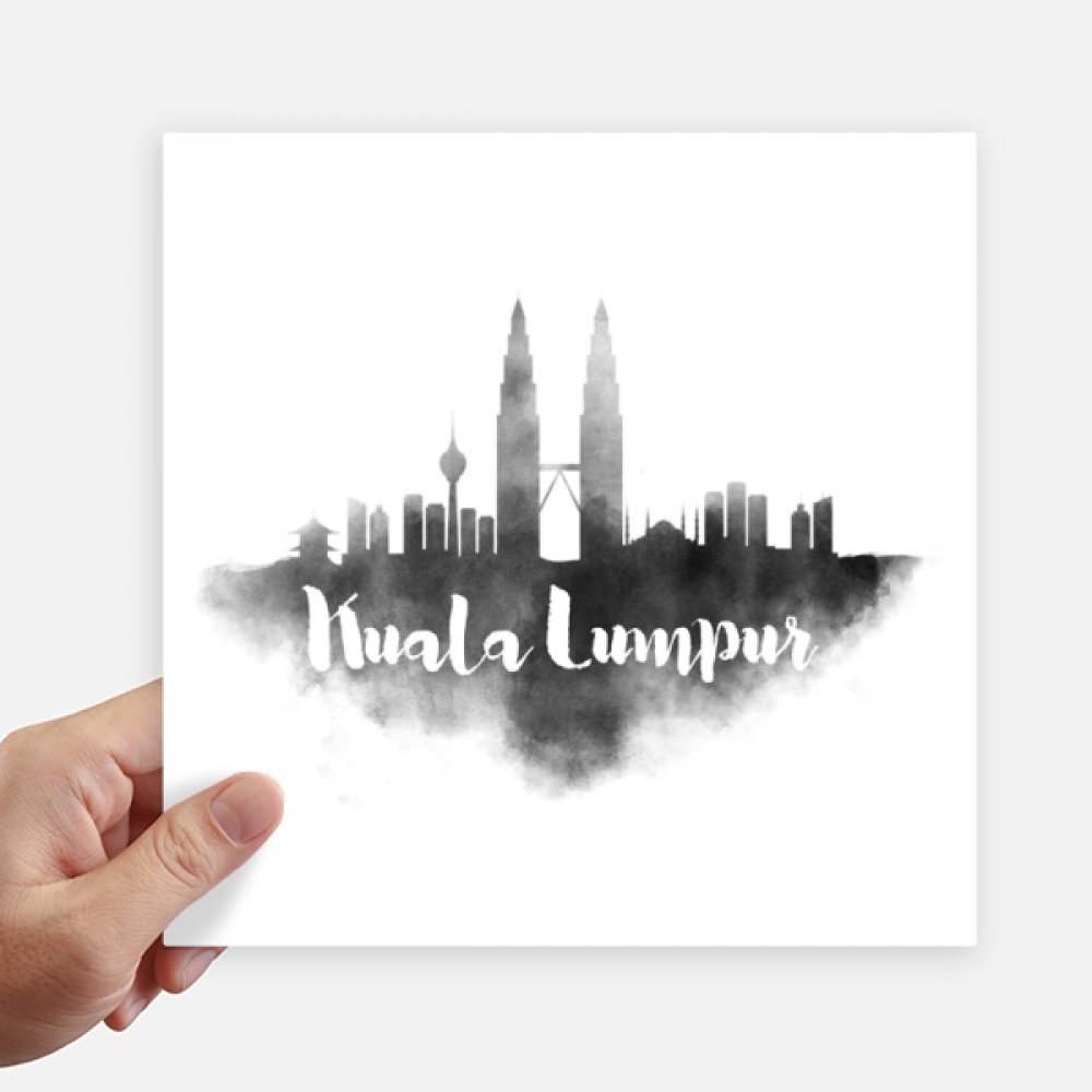 Stickers Kuala Lumpur Malaisie style d'encre artistique pour déco de pc et bagage