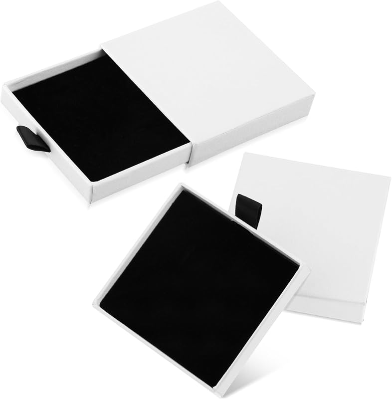 Yolev 2Pcs Jewelry Gift Box Bracelet Gift Boxes Cardboard Jewelry Box Square Necklace Earring Bracelet Gift Box Kraft Organizer Storage Box for Jewellery (White) | Square, Necklace Earring Bracelet Gift Box, Kraft Organizer Storage Box, for Jewellery