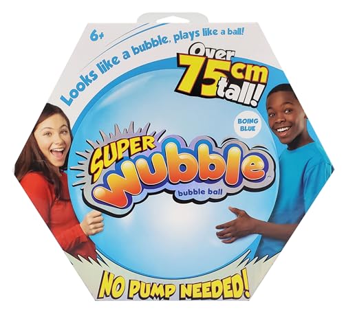 Wubble Super Bubble Ball - Blue | Looks Like a Bubble Plays Like a Ball! | Inflates to 80cm Tall | Pump not Included | Outdoor Garden Toys | Ages 6+