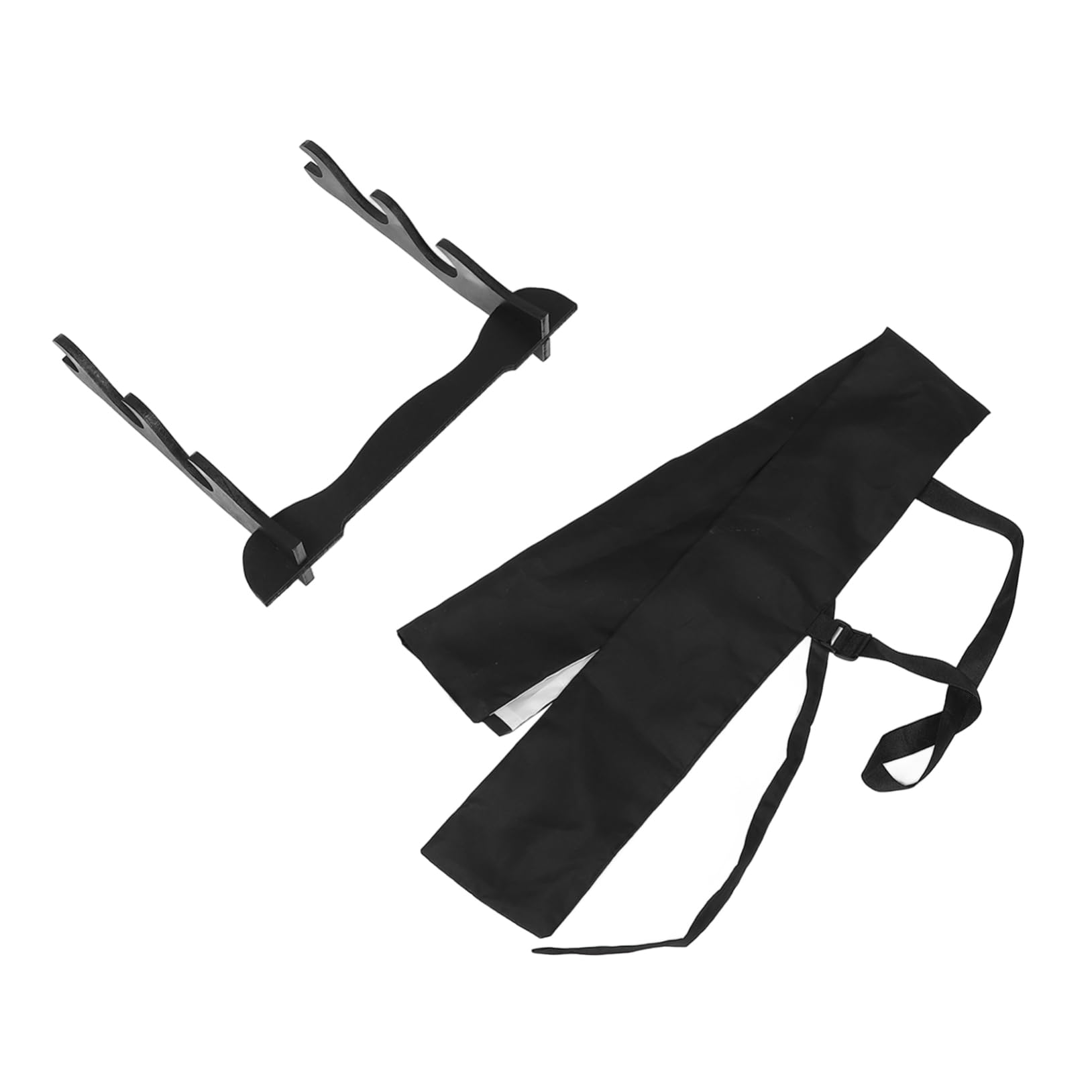 Sosoport Space Saving Desktop Knife Stand 3 Tier Wooden Rack Complete Set Bag for Martial Arts Practice