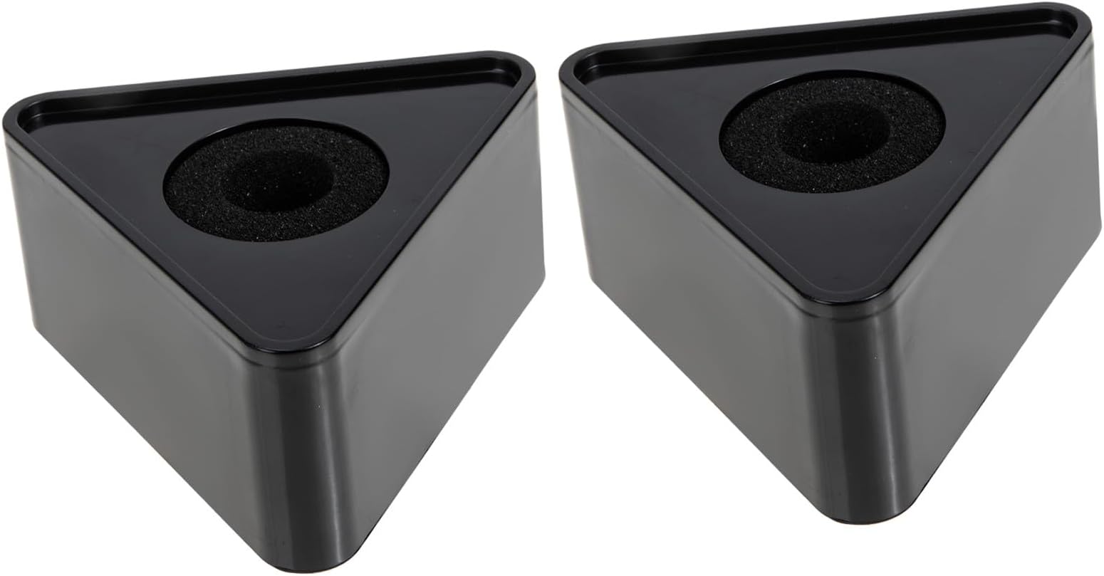 Zerodeko 2pcs Black Abs Microphone Logo Flags Triangular Mic Station Logo for Interview and Broadcasting Use, Small Portable Microphone Marks for Press Conference and Media Reporting