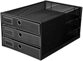 EXERZ Paper Sorter 3 Drawer Wire Mesh A4 / Desk Multifunctional Desk Organiser/Multi-Layer Letter Tray - for Documents, Magazines, Notebooks and Letter