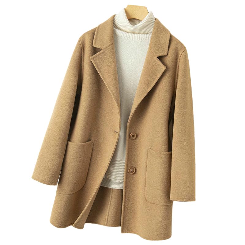 Manteau en cachemire mi-long contre le froid hivernal